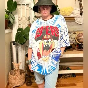 Vintage San Francisco 49ers x Taz Tee Shirt 1993 All Over Print NFL Sz XXL